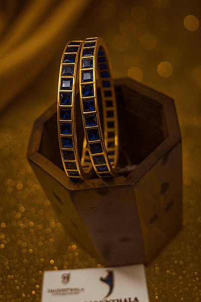 BLUE SQUARE STONES BANGLES