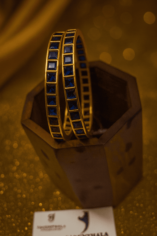 BLUE SQUARE STONES BANGLES