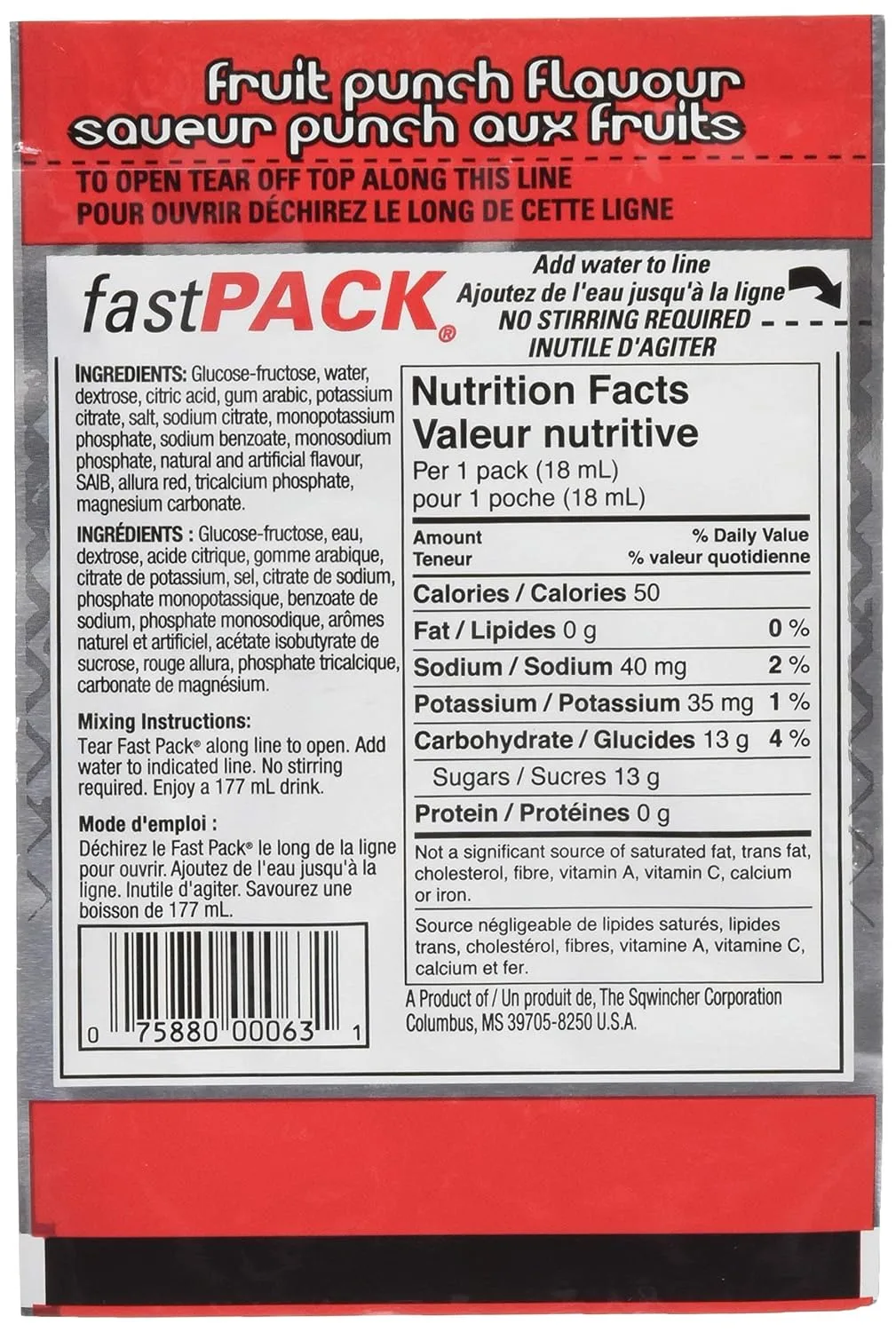 SQWINCHER Fast Pack Liquid Concentrate Single-Serve Packets