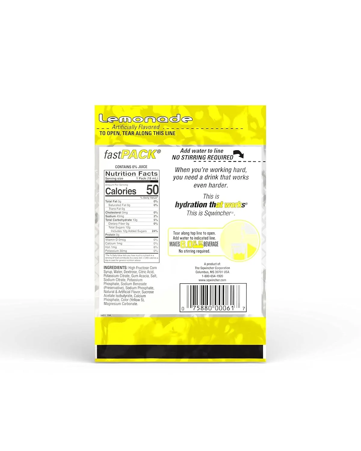 SQWINCHER Fast Pack Liquid Concentrate Single-Serve Packets