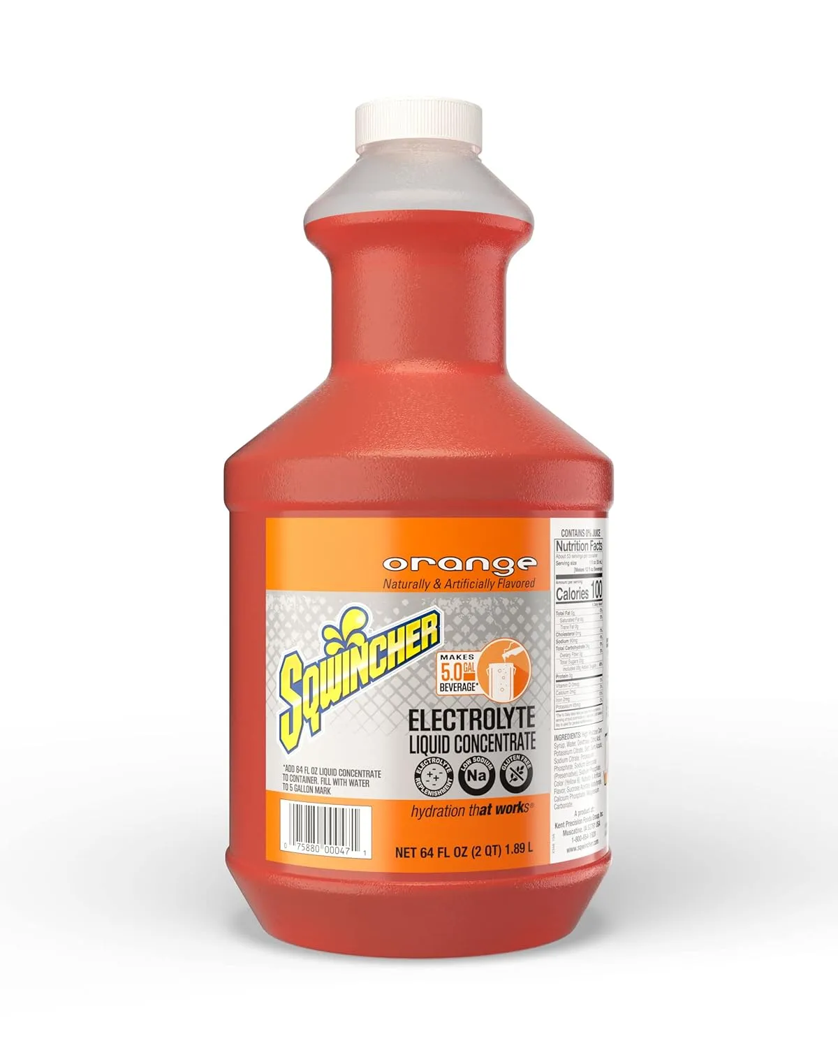 Sqwincher Liquid Concentrate, Orange, 64 fl oz (Pack of 6)