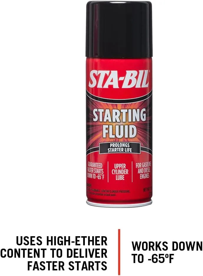 STA-BIL Starting Fluid - Prolongs Starter Life - Upper Cylinder Lube - for Gasoline and Diesel Engines
