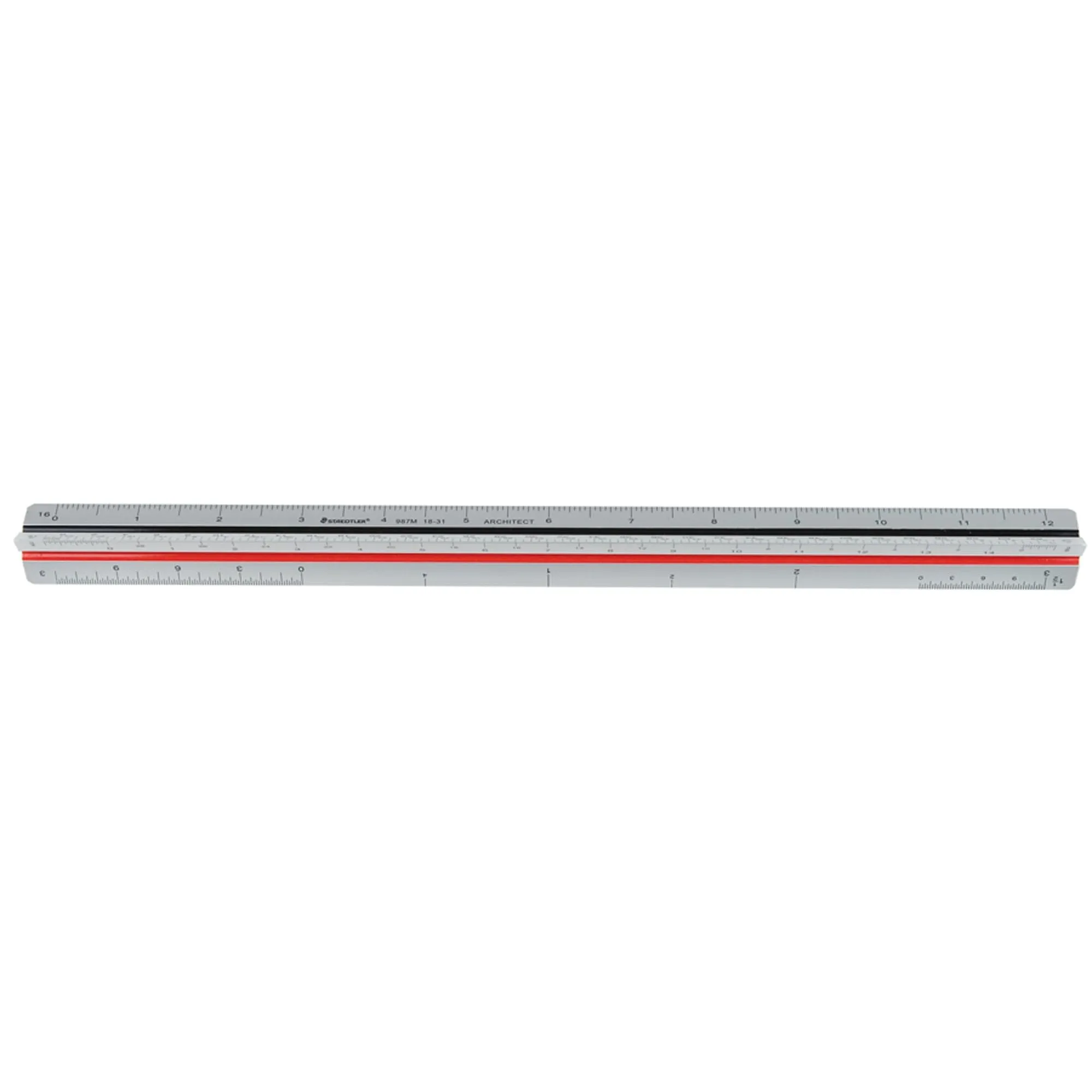 STAEDTLER Professional Triangular Scale Ruler - 12in Metal Architectural Scale with High-Contrast Etched Markings, 6 Imperial Scales for Drafting & Blueprint Reading