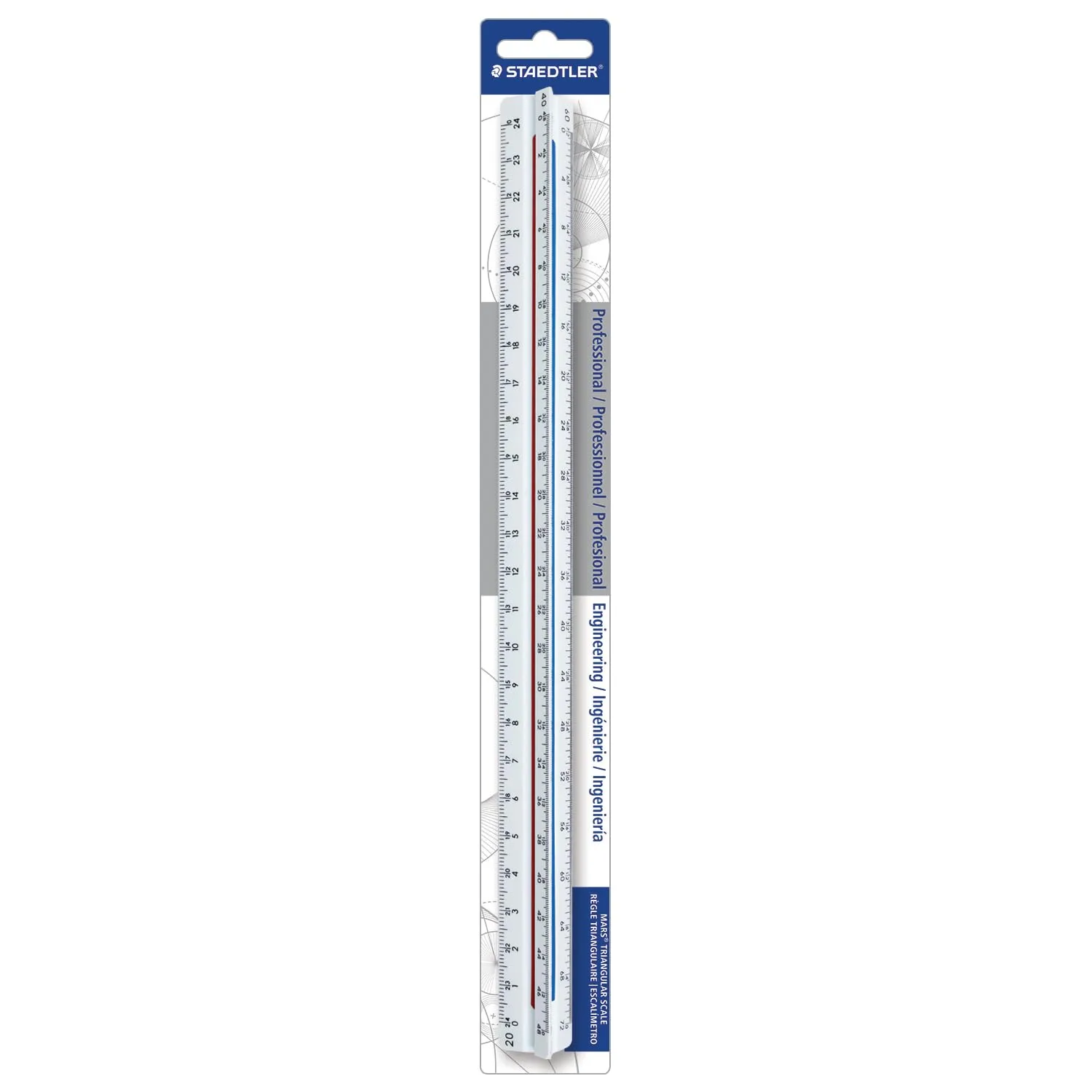 Staedtler Triangular Scale Engineers Ruler, 12 Inch, 98718-34BK
