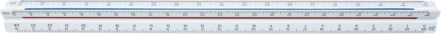 Staedtler Triangular Scale Engineers Ruler, 12 Inch, 98718-34BK
