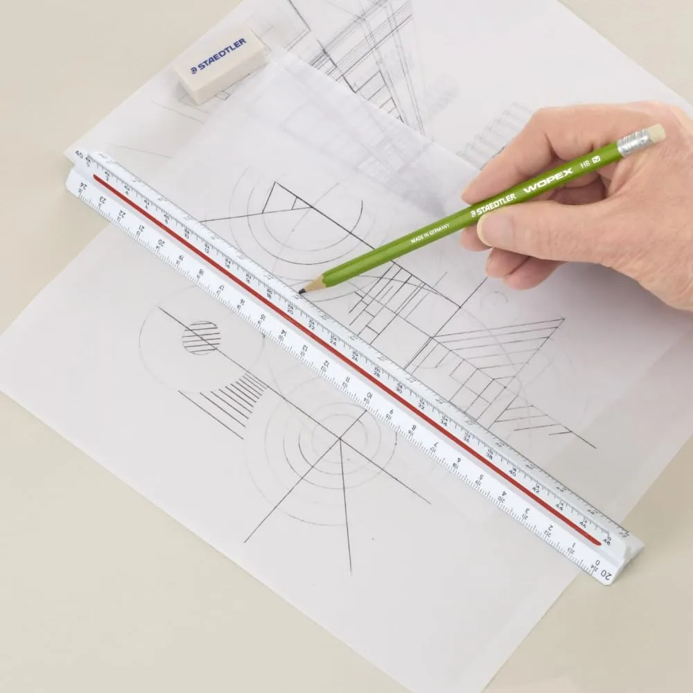 Staedtler Triangular Scale Engineers Ruler, 12 Inch, 98718-34BK