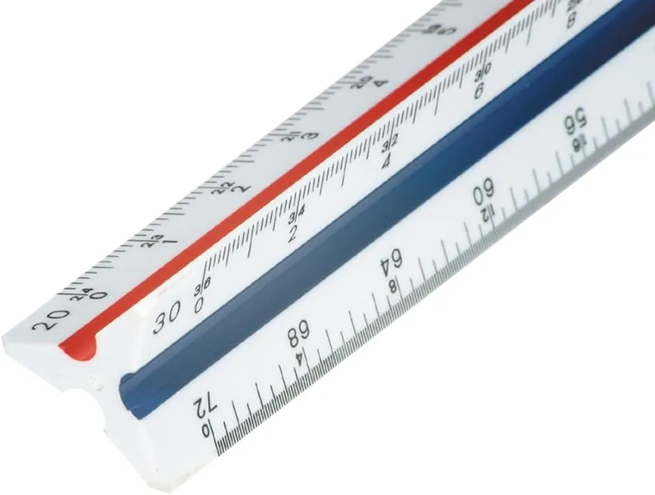 Staedtler Triangular Scale Engineers Ruler, 12 Inch, 98718-34BK