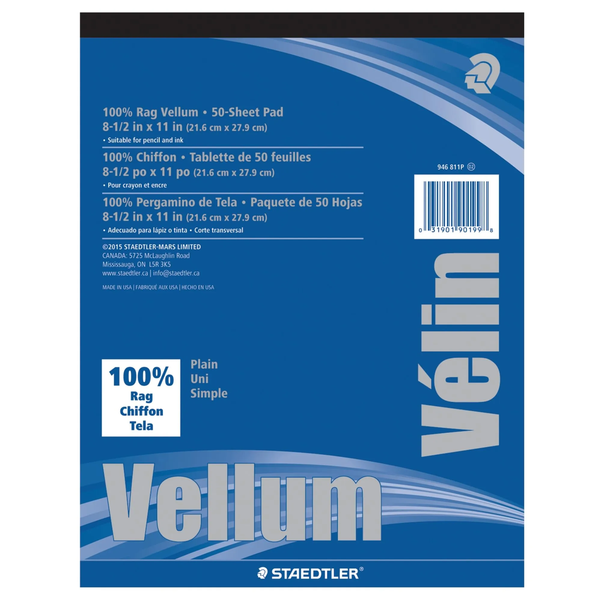 Chartpak Clearprint Plain Vellum Paper, 8.5 x 11 Inches, 50 Sheets