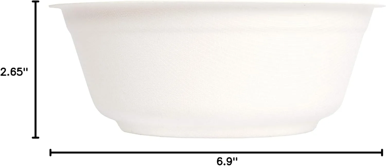 100% Compostable Natural Plant Fiber Bowl, 32-Ounce, (Pack of 500) 32-Ounce 500-Count