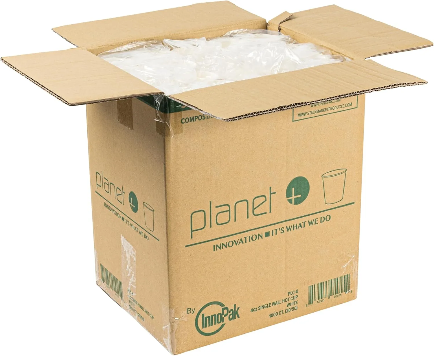 StalkMarket Planet+ 100% Compostable PLA Laminated Hot Cup, 4-Ounce, 1000-Count Case