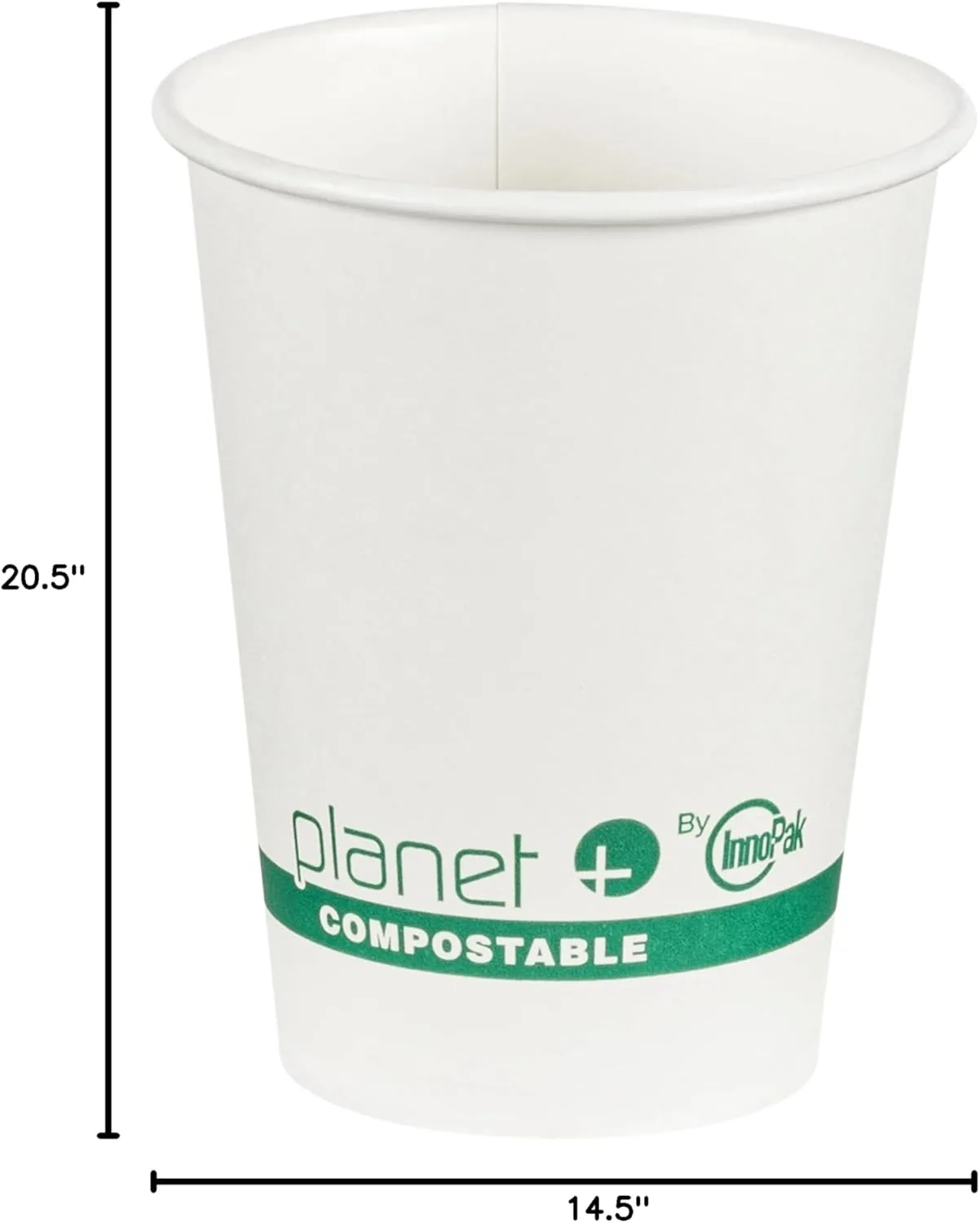 Planet+ 100% Compostable PLA Laminated Hot Cup, 12-Ounce, 1000-Count Case