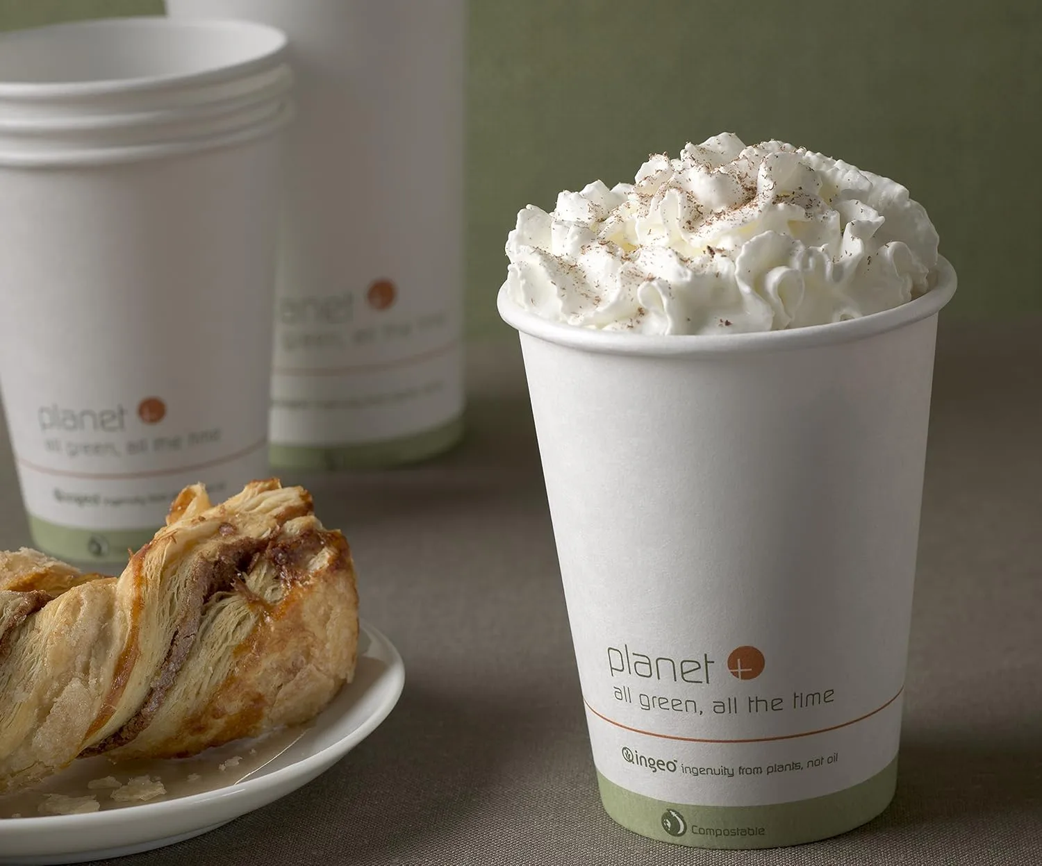 Planet+ 100% Compostable PLA Laminated Hot Cup, 12-Ounce, 1000-Count Case