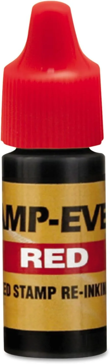 Stamp-Ever Pre-Inked Refill Ink, 7ml Bottle, Red
