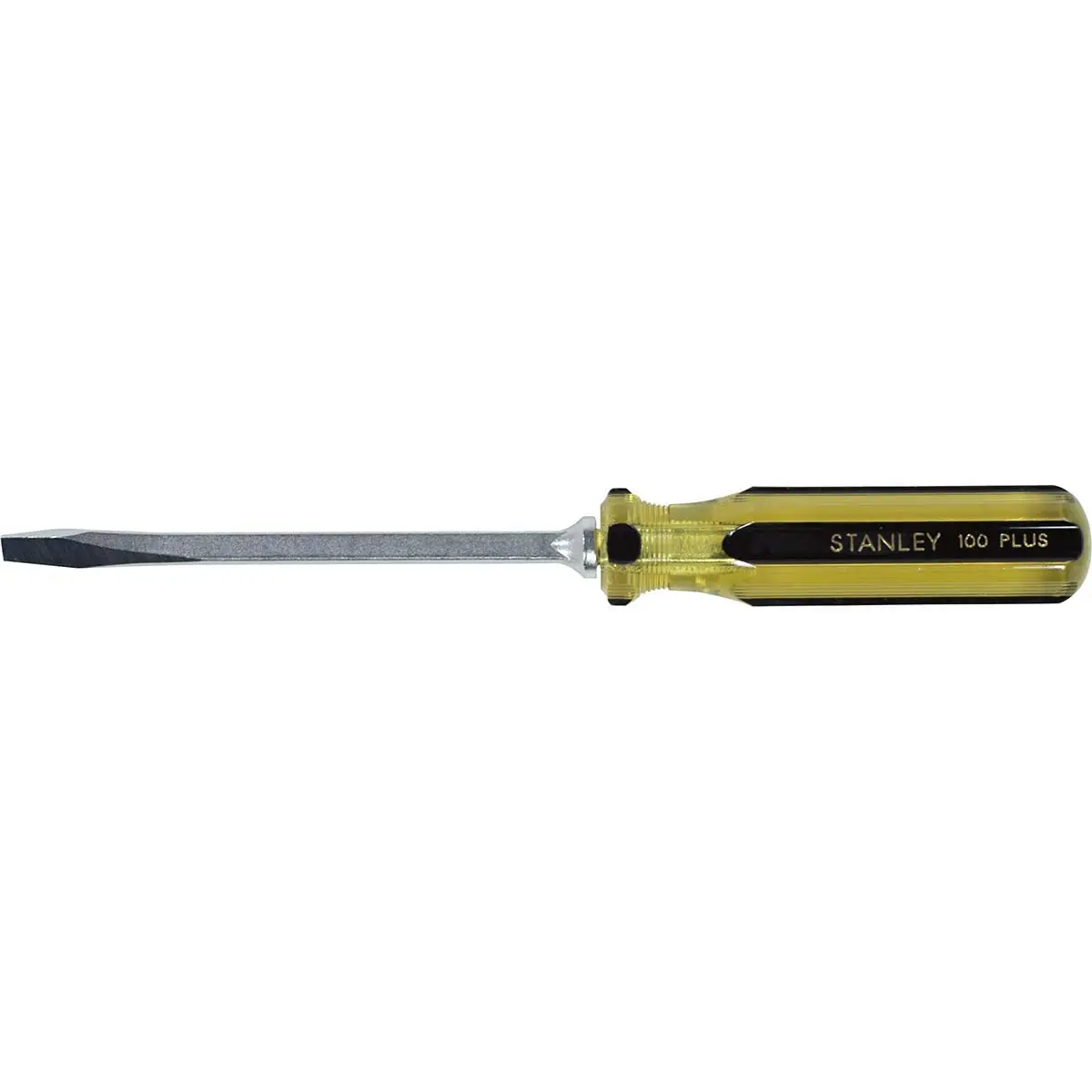Stanley 100 Plus Flat Head Screwdrivers, 5/16in x 6in, Yellow/Black, Set Of 12 Screwdrivers