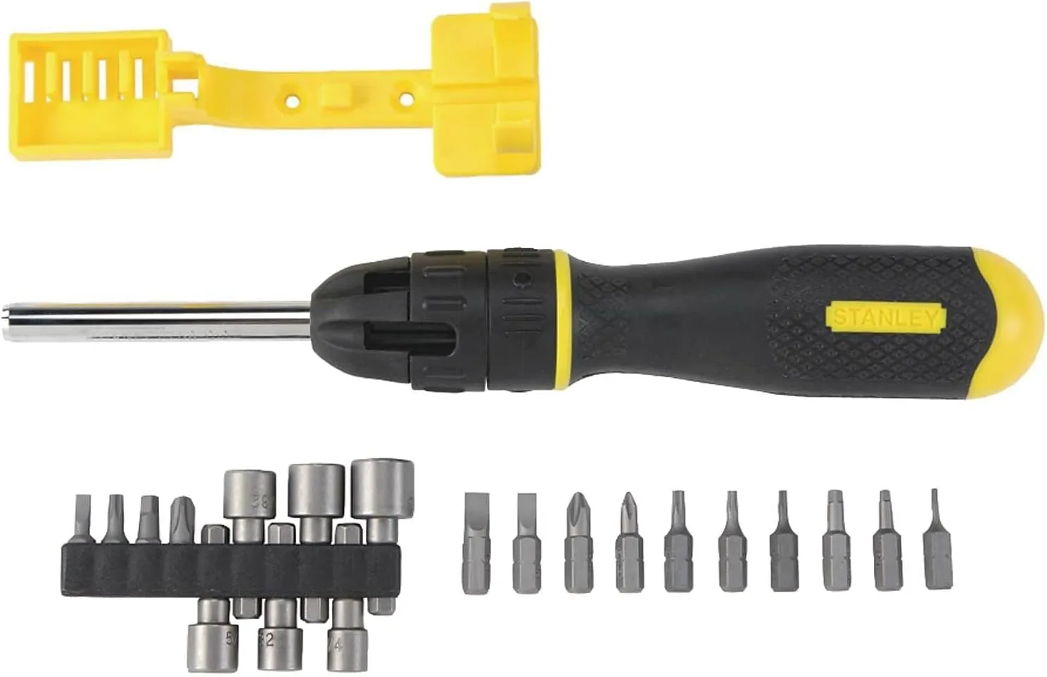 Stanley 62-574 20-Piece Multibit Ratcheting Screwdriver Set - Alloy Steel, Ergonomic Handle