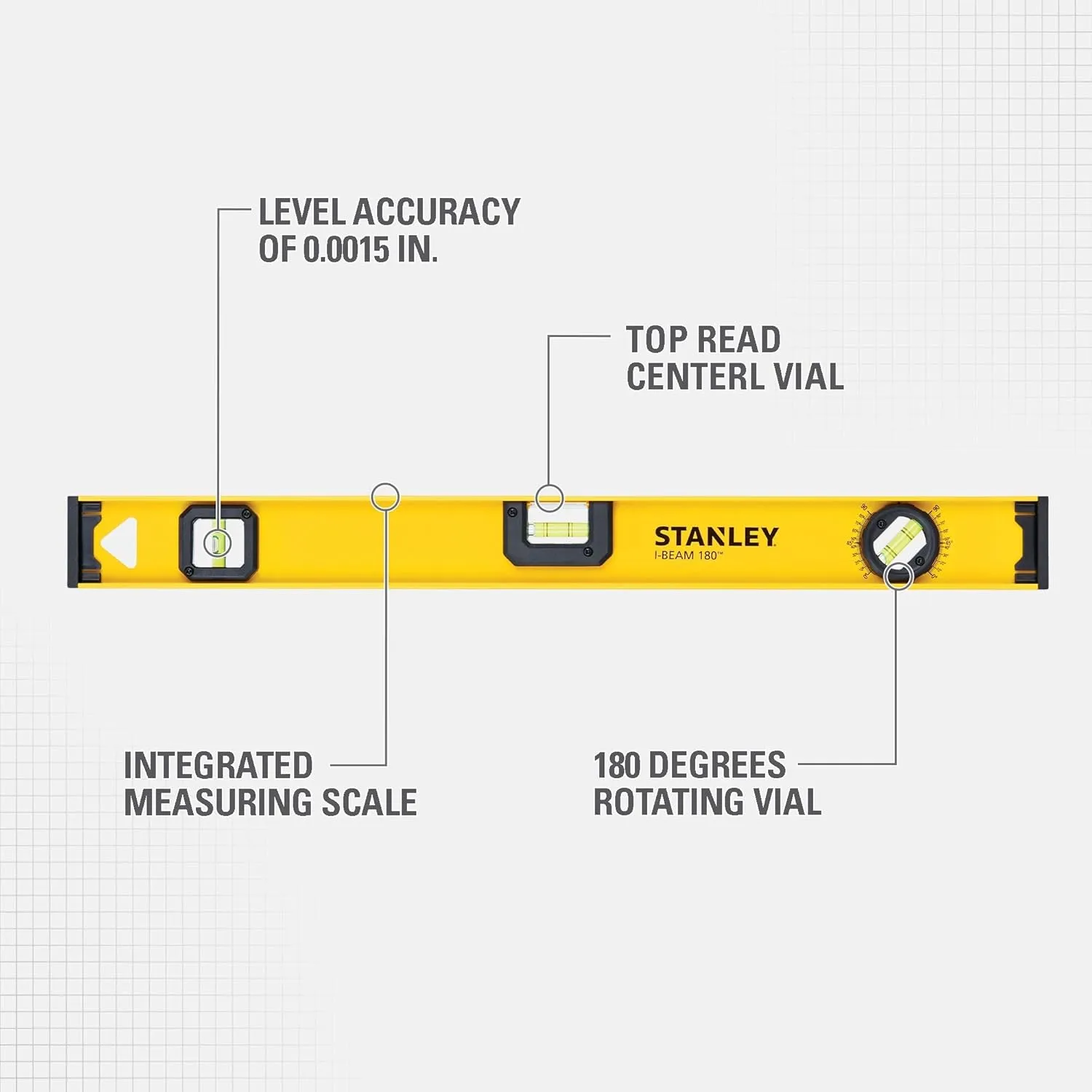 Stanley 24 Inch 180 Degree I-Beam Level