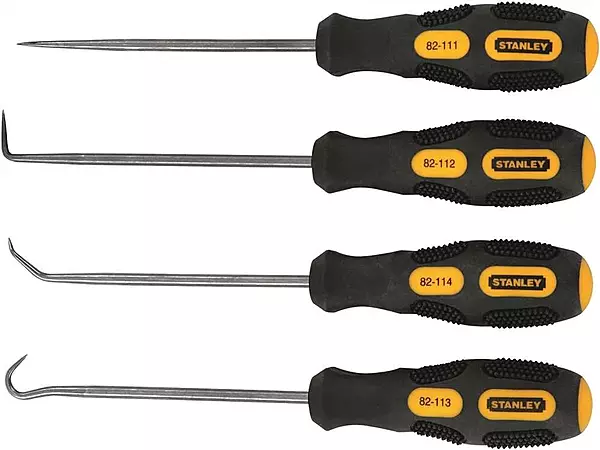 STANLEY 4-Piece Pick & Hook Set - Black/Yellow