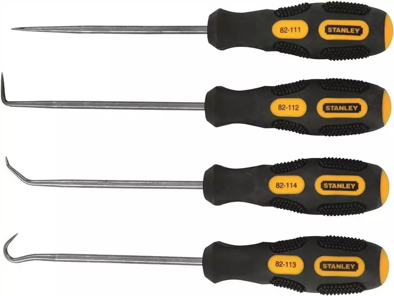 STANLEY 4-Piece Pick & Hook Set - Black/Yellow