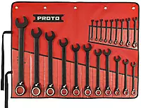 20 pc BLK Chrome Reversible Combo Ratchet Wrench Set-Spline