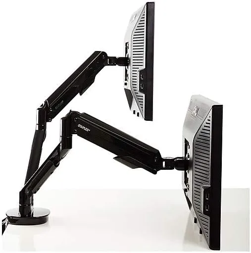 Staples Dual Monitor Arm, up to 30-inch Monitors, Black (51729) Dual Arm