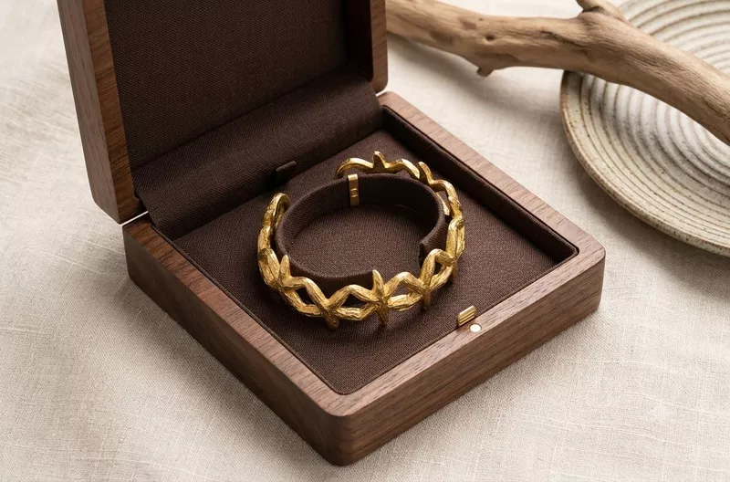 Textured Gold Starfish Motif Open Cuff Bracelet