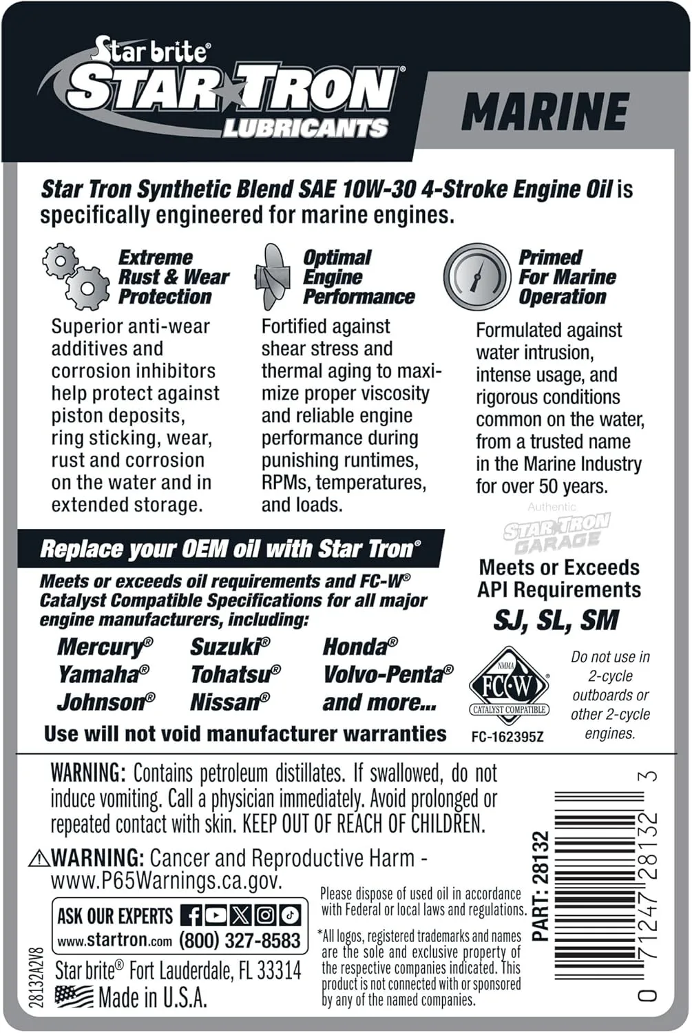 STAR BRITE Super Premium Synthetic Blend 4-Stroke Marine Oil - 32 oz