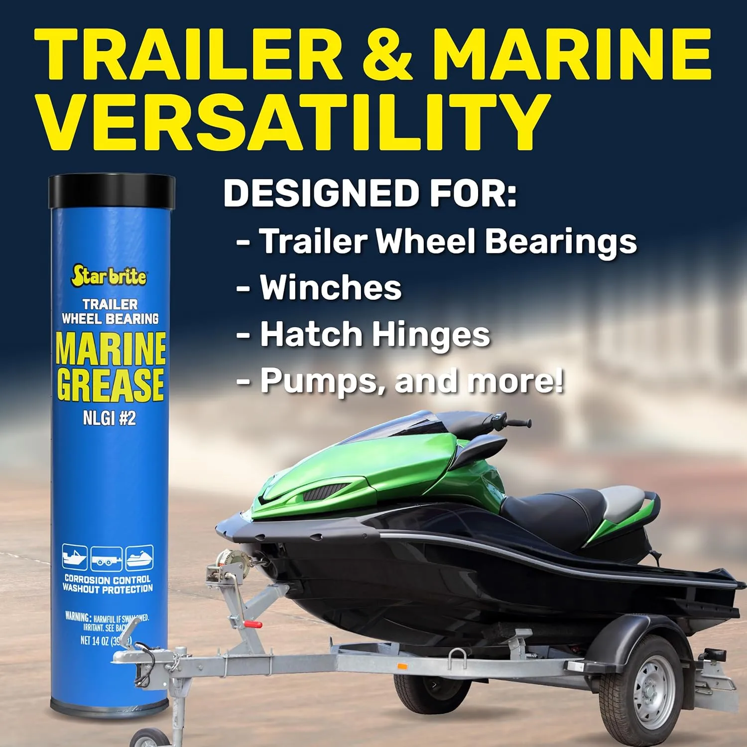 STAR BRITE Trailer Wheel Bearing Grease NLG#2 Marine-Grade Protection
