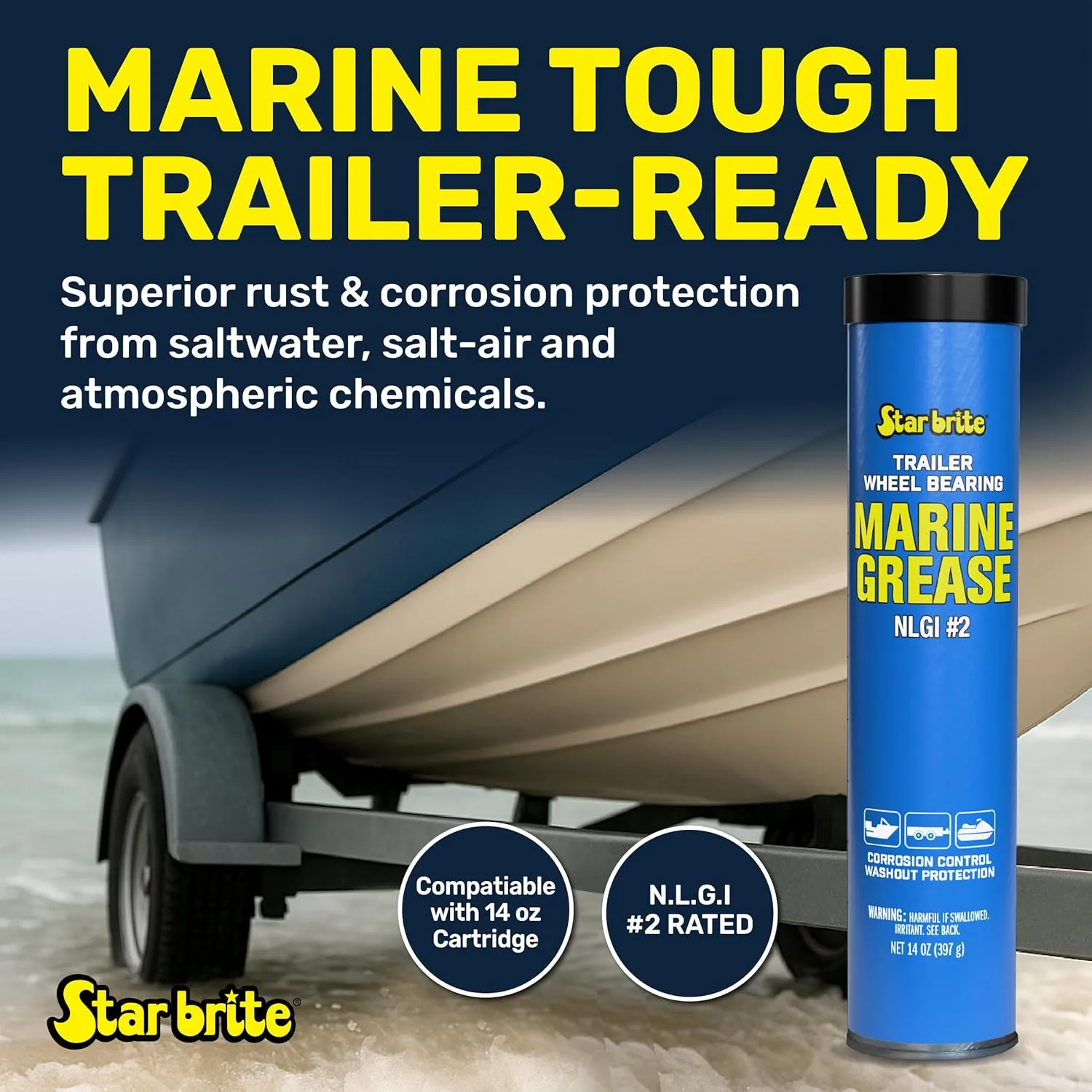 STAR BRITE Trailer Wheel Bearing Grease NLG#2 Marine-Grade Protection
