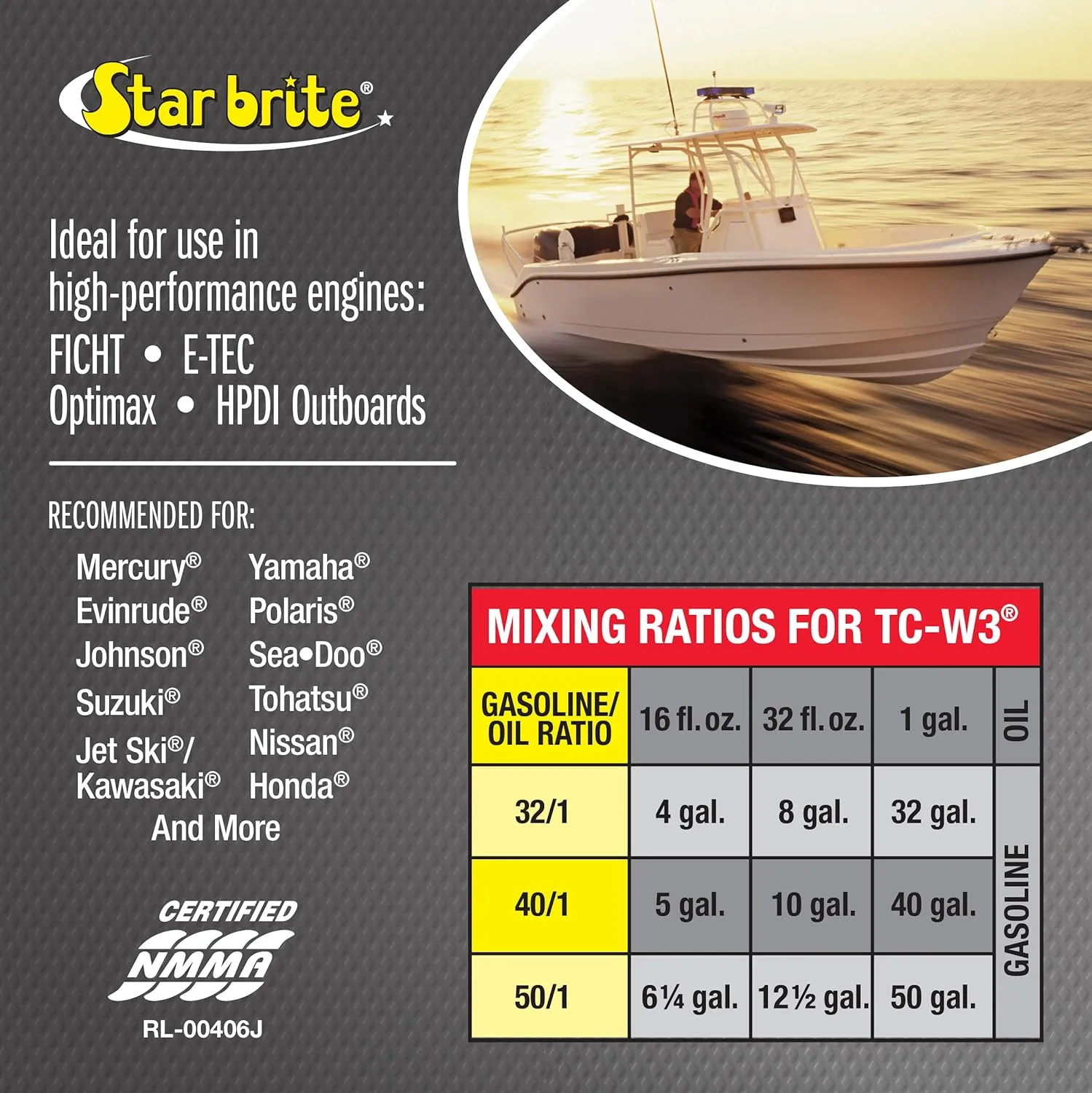 STAR BRITE Premium 2-Cycle Engine Oil TC-W3 - 1 Gallon