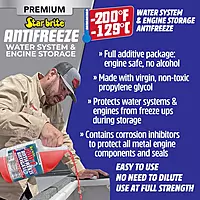 STAR BRITE Premium -200°F Antifreeze for RV, Marine & Water Systems, Propylene Glycol Formula with Corrosion Inhibitors, Ready-to-Use Cold Weather Protection