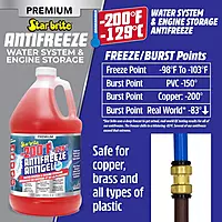 STAR BRITE Premium -200°F Antifreeze for RV, Marine & Water Systems, Propylene Glycol Formula with Corrosion Inhibitors, Ready-to-Use Cold Weather Protection