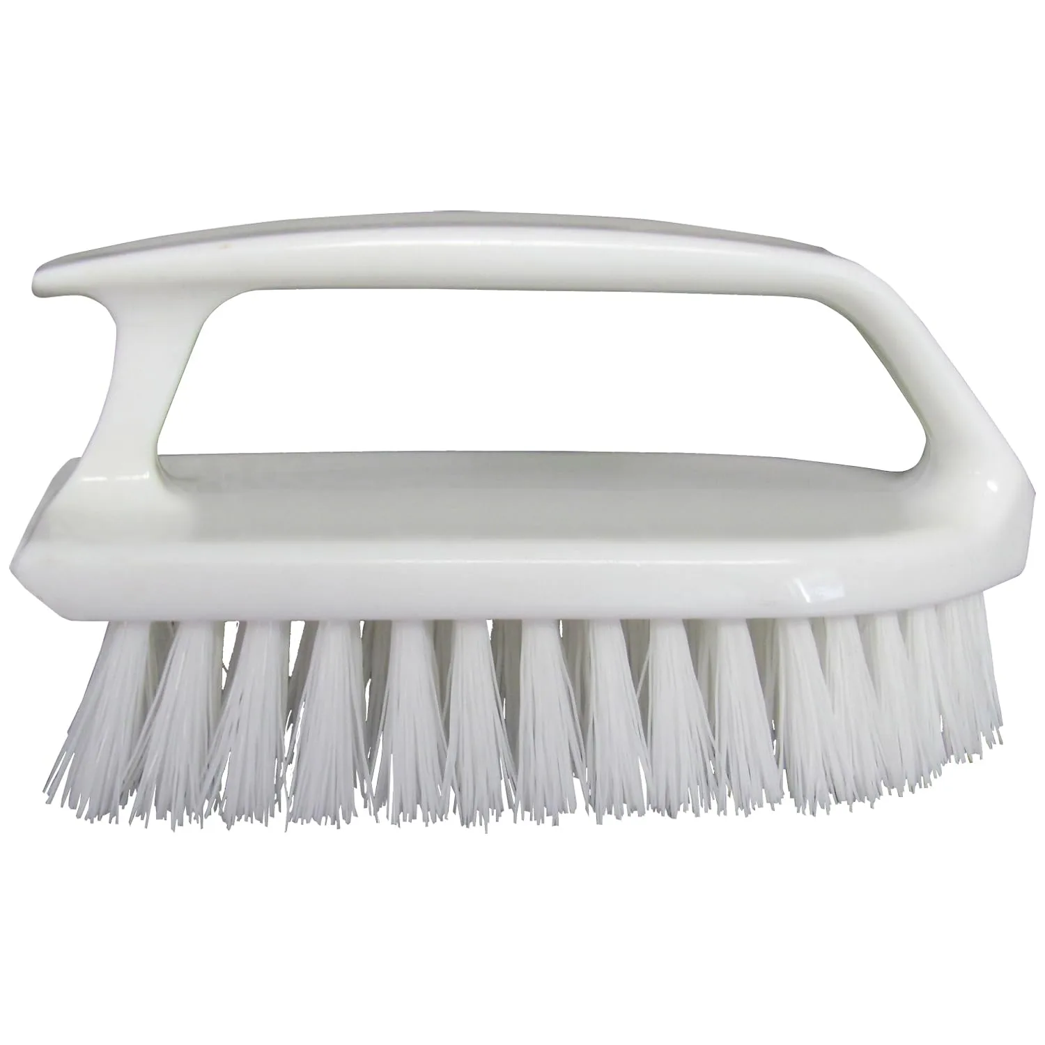 STAR BRITE 6-Inch Heavy-Duty Scrub Brush with Curved Plastic Handle (040027)