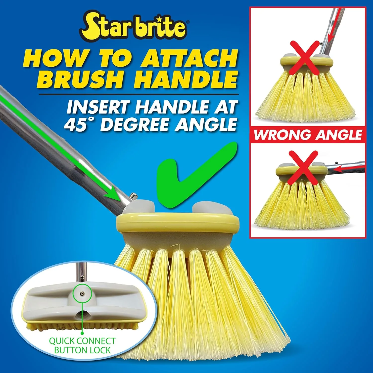 STAR BRITE 8" Deluxe Wash Brush Head - Dual Connections