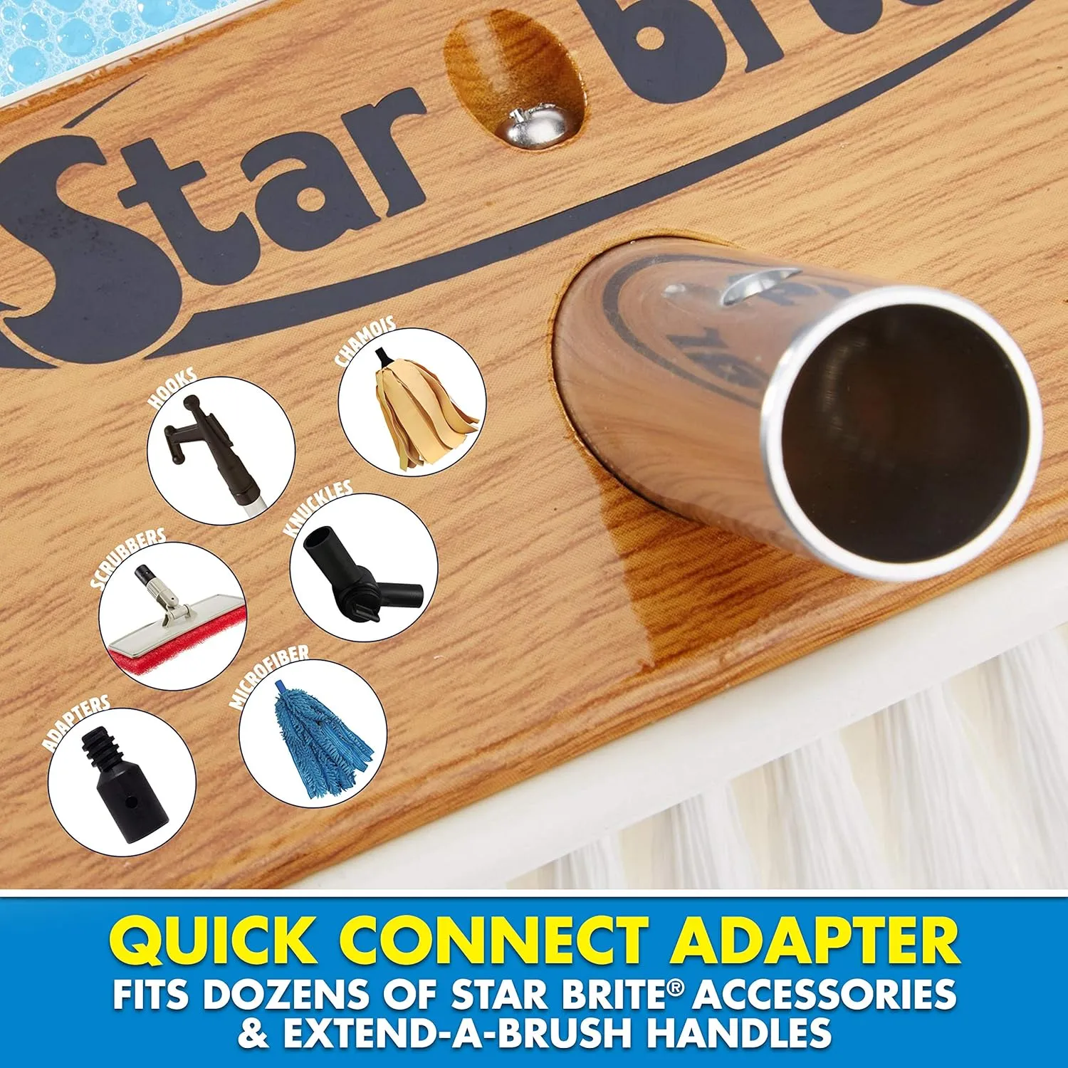 STAR BRITE 8" Deluxe Wash Brush Head - Dual Connections