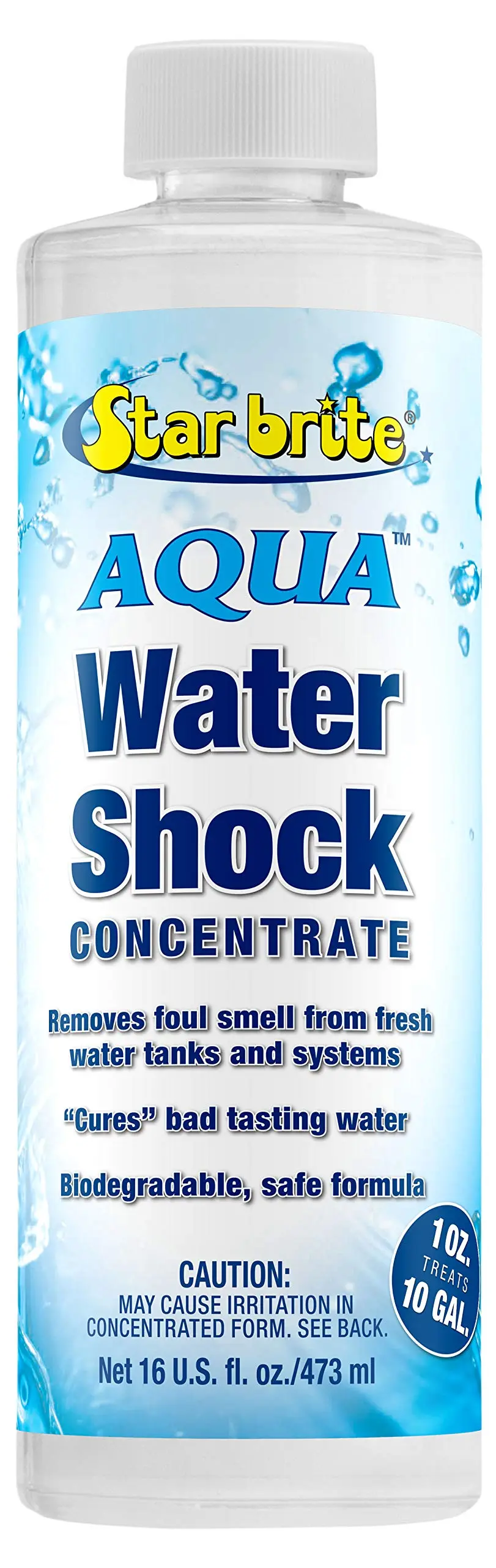 STAR BRITE Aqua Water Shock for Boats & RVs - Instant Odor & Bad Taste Remover for Potable Water, 16 Ounce (097116)