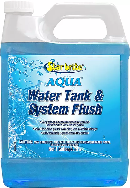 STAR BRITE Aqua Water Tank & System Flush - Deep Cleans & Deodorizes Fresh Water Tanks & Entire Drinking Water System - Ideal for Boats & RVs Coming Out of Storage 1 GAL (032300)