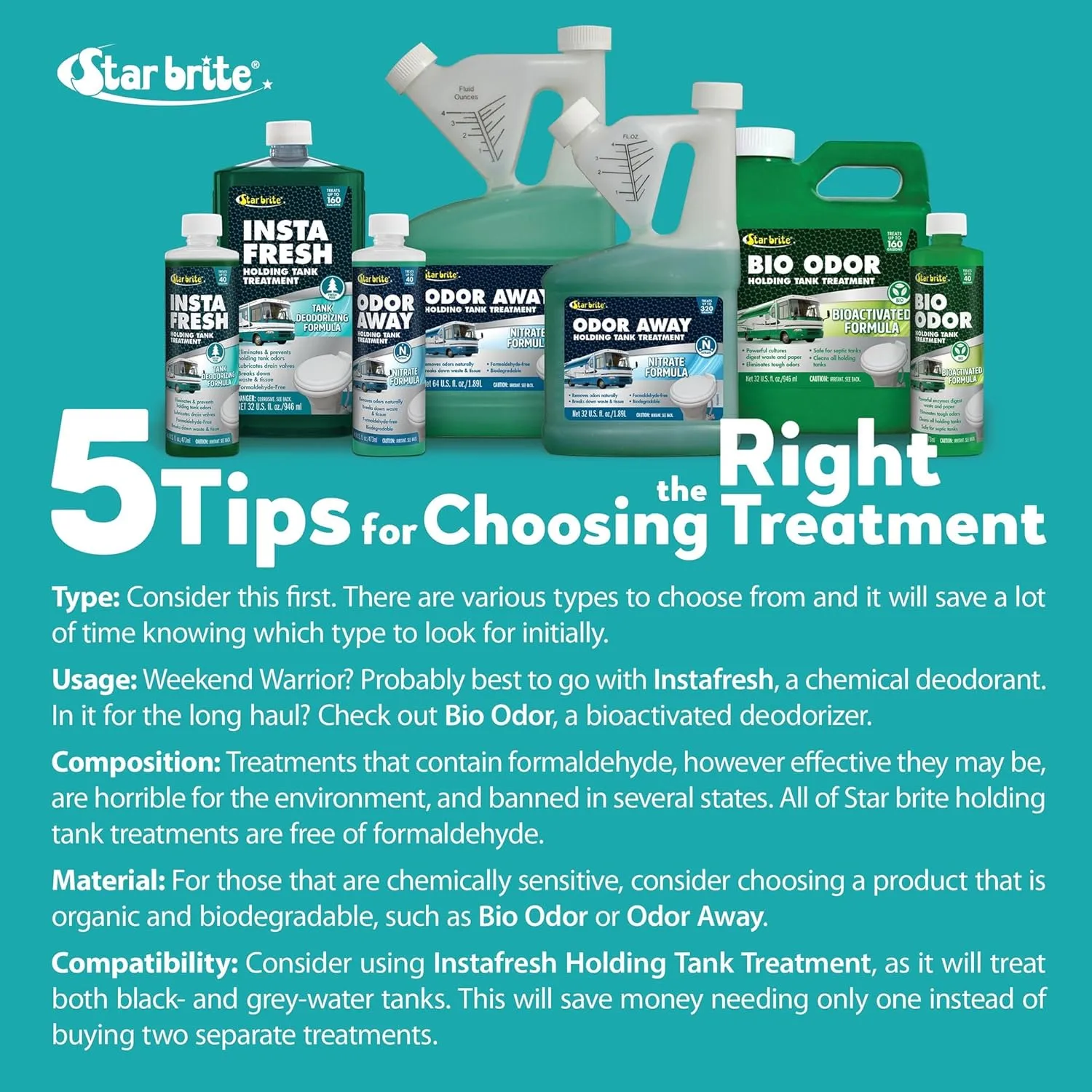 STAR BRITE Odor Away Holding Tank Treatment - Nitrate Formula