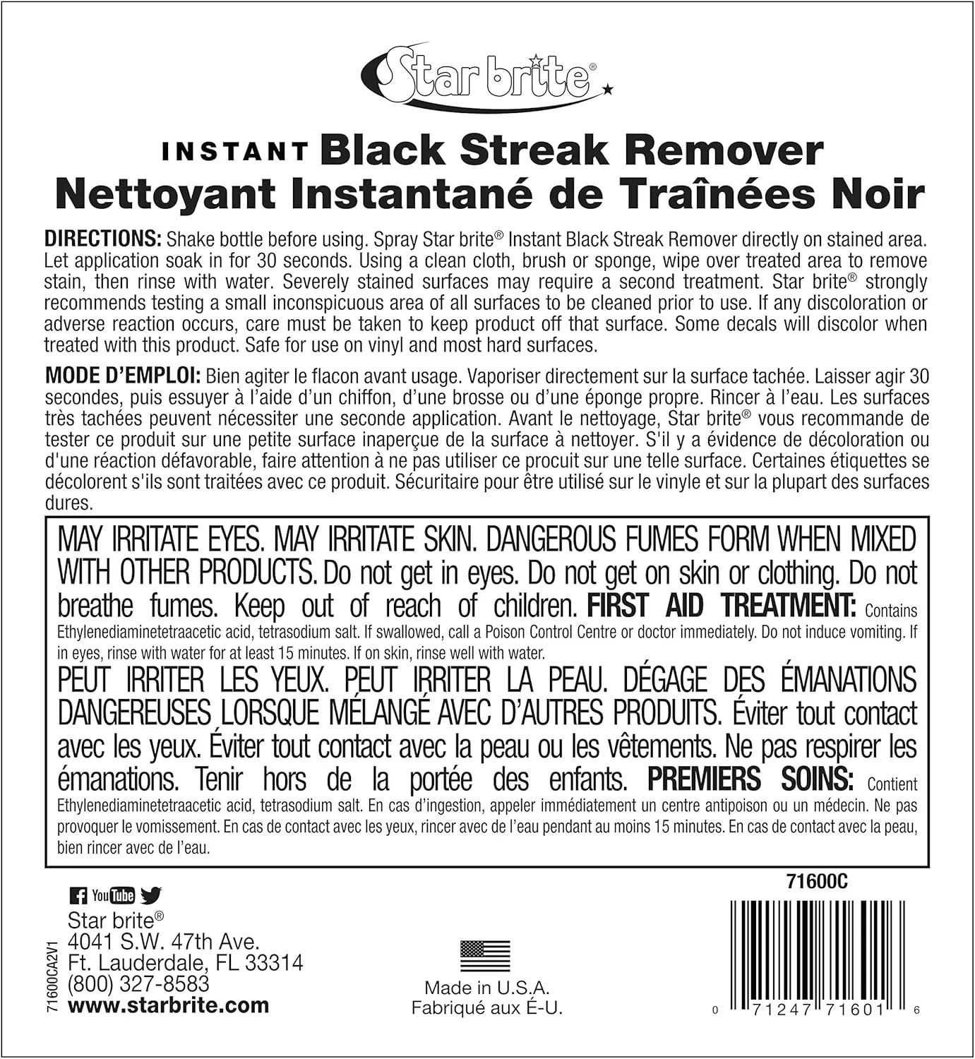 STAR BRITE Instant Black Streak Remover (1-Gallon)