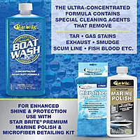 STAR BRITE Concentrated Boat Wash - Heavy-Duty, Non-Streak Formula for Sparkling Hulls, Decks, Chrome and Fittings - Fresh Blueberry Scent 16 OZ Wash