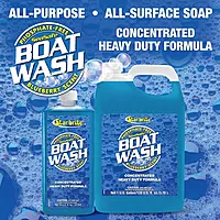 STAR BRITE Concentrated Boat Wash - Heavy-Duty, Non-Streak Formula for Sparkling Hulls, Decks, Chrome and Fittings - Fresh Blueberry Scent 16 OZ Wash
