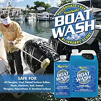 STAR BRITE Concentrated Boat Wash - Heavy-Duty, Non-Streak Formula for Sparkling Hulls, Decks, Chrome and Fittings - Fresh Blueberry Scent 16 OZ Wash