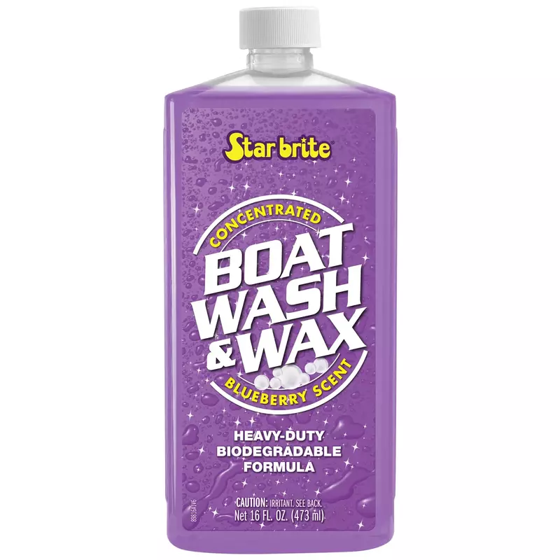 STAR BRITE Boat Wash & Wax - Heavy Duty Concentrate - Clean, Shine & Protect - Blueberry Scent