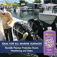 STAR BRITE Boat Wash & Wax - Heavy Duty Concentrate - Clean, Shine & Protect - Blueberry Scent