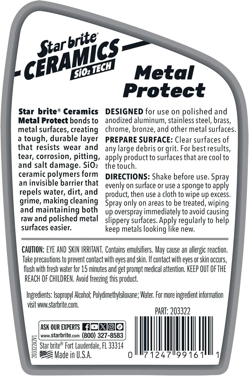 STAR BRITE Ceramics Metal Protect - SiO2 Polymer Protection - 22 oz Spray (203322)