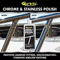 STAR BRITE Chrome & Stainless Polish - Marine Grade Formula Protects Against Pitting, Salt Deposits, Staining & Rust on Chrome, Stainless Steel, Copper, Tin & Brass (082708) 8 Fl Oz (Pack of 1)