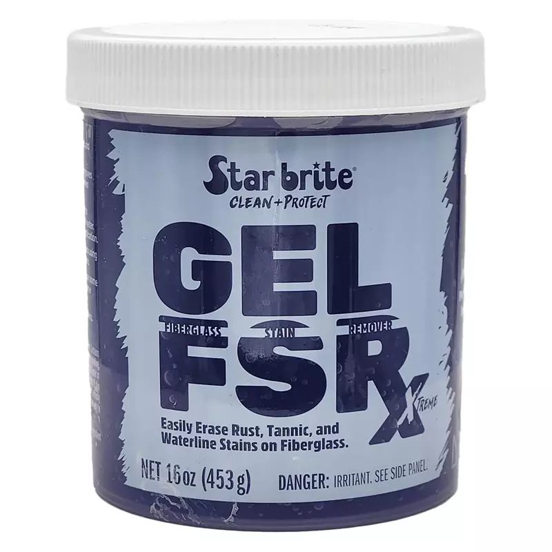 STAR BRITE Gel FSR Xtreme Fiberglass Stain Remover – Removes Rust, Tannic, & Waterline Stains, No Sanding Required