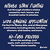 STAR BRITE Gel FSR Xtreme Fiberglass Stain Remover – Removes Rust, Tannic, & Waterline Stains, No Sanding Required