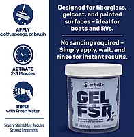 STAR BRITE Gel FSR Xtreme Fiberglass Stain Remover – Removes Rust, Tannic, & Waterline Stains, No Sanding Required
