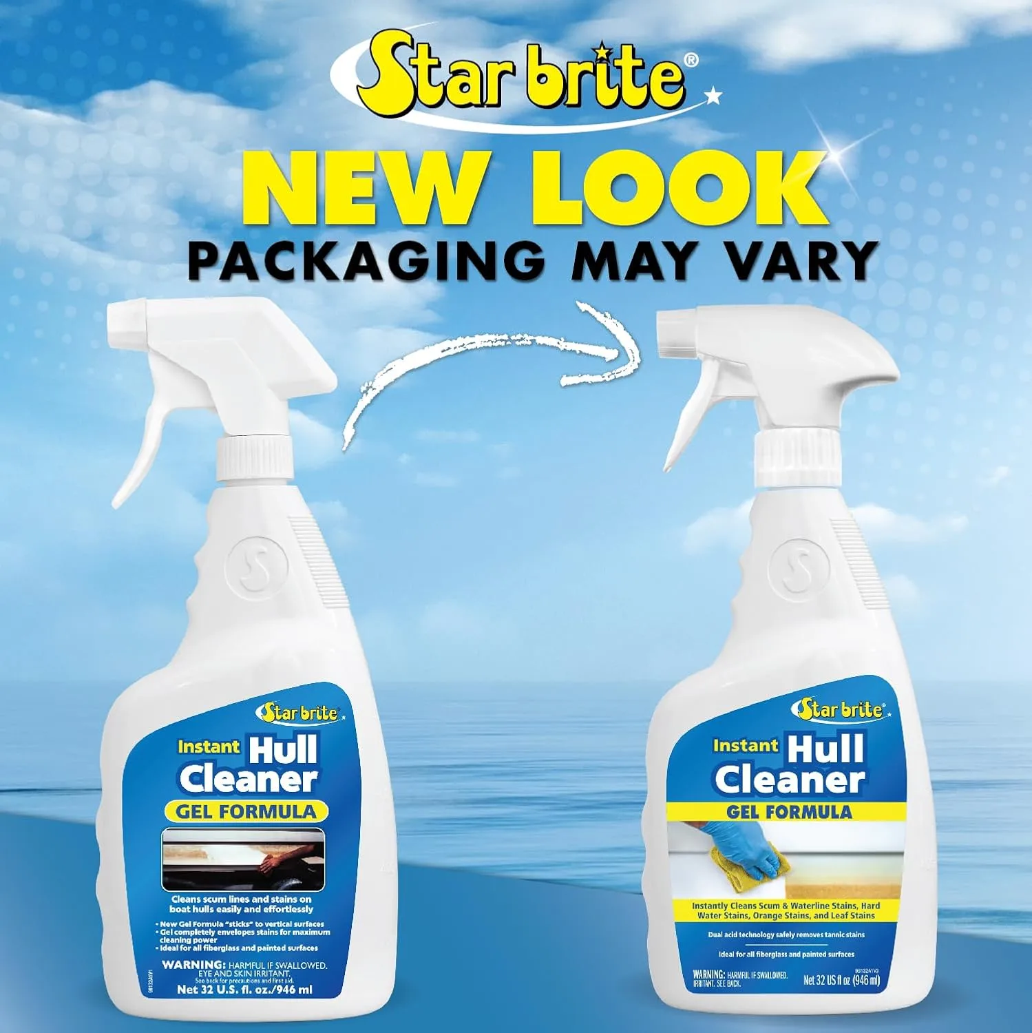 STAR BRITE Instant Hull Cleaner - 32 Oz Gel Spray - Removes Stains & Scum Lines