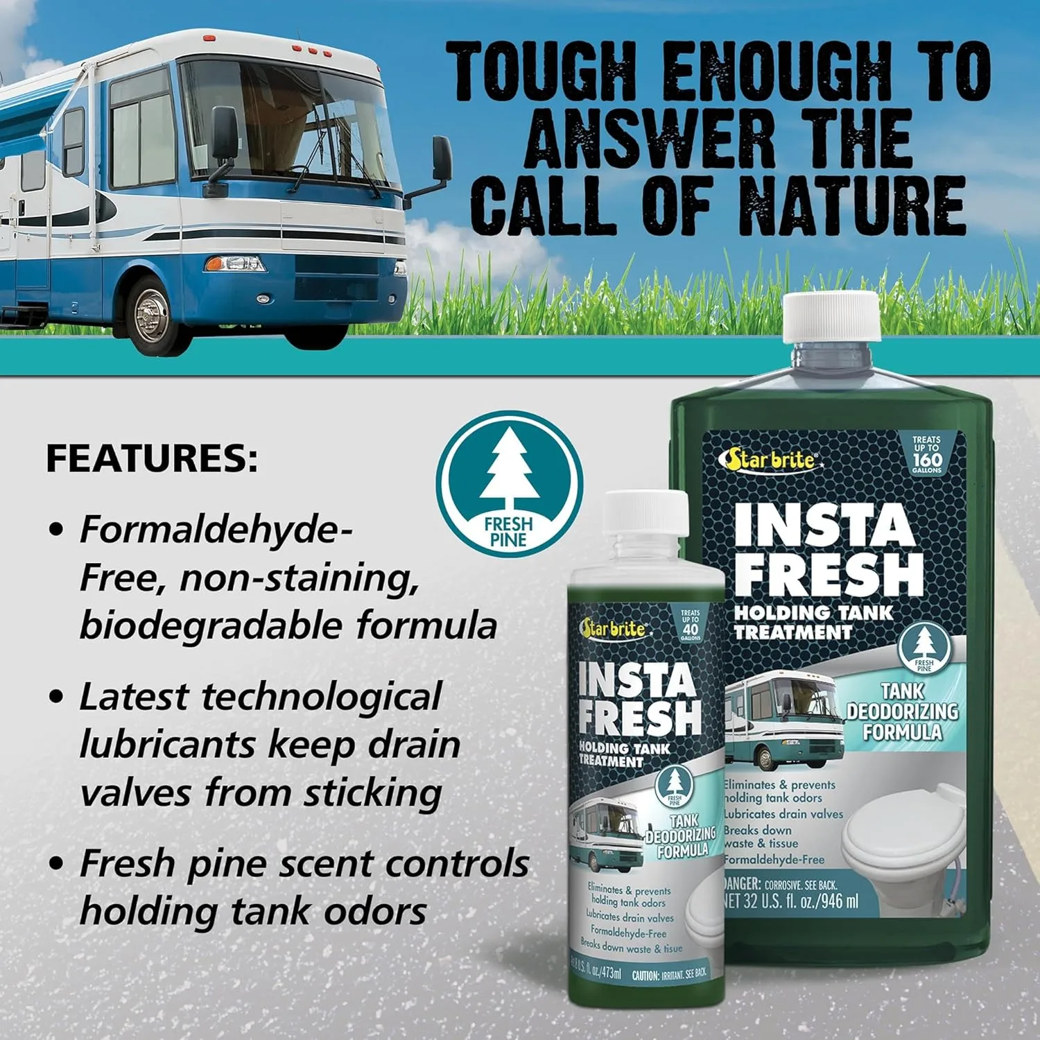 STAR BRITE Instafresh Holding Tank Treatment, Fresh Pine - 32 OZ